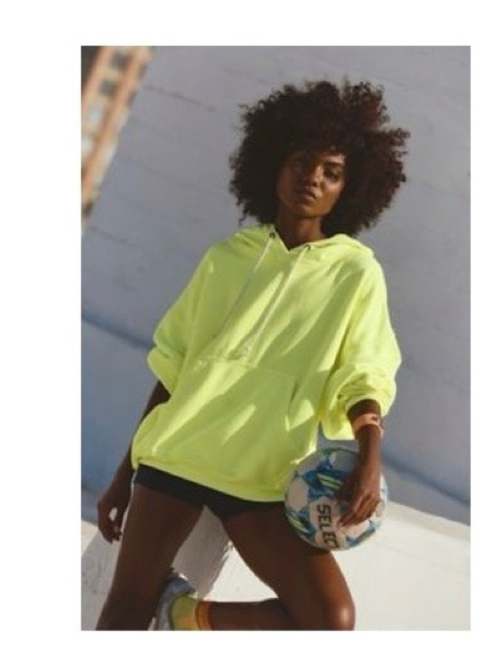 Free People “Final Call” Neon Yellow Women's Hoodie - Casual Pullover Sweatshirt